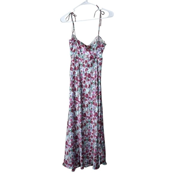 NWT Zara Satin Floral Spaghetti Strap Slip Dress Size US XS - Picture 7 of 14